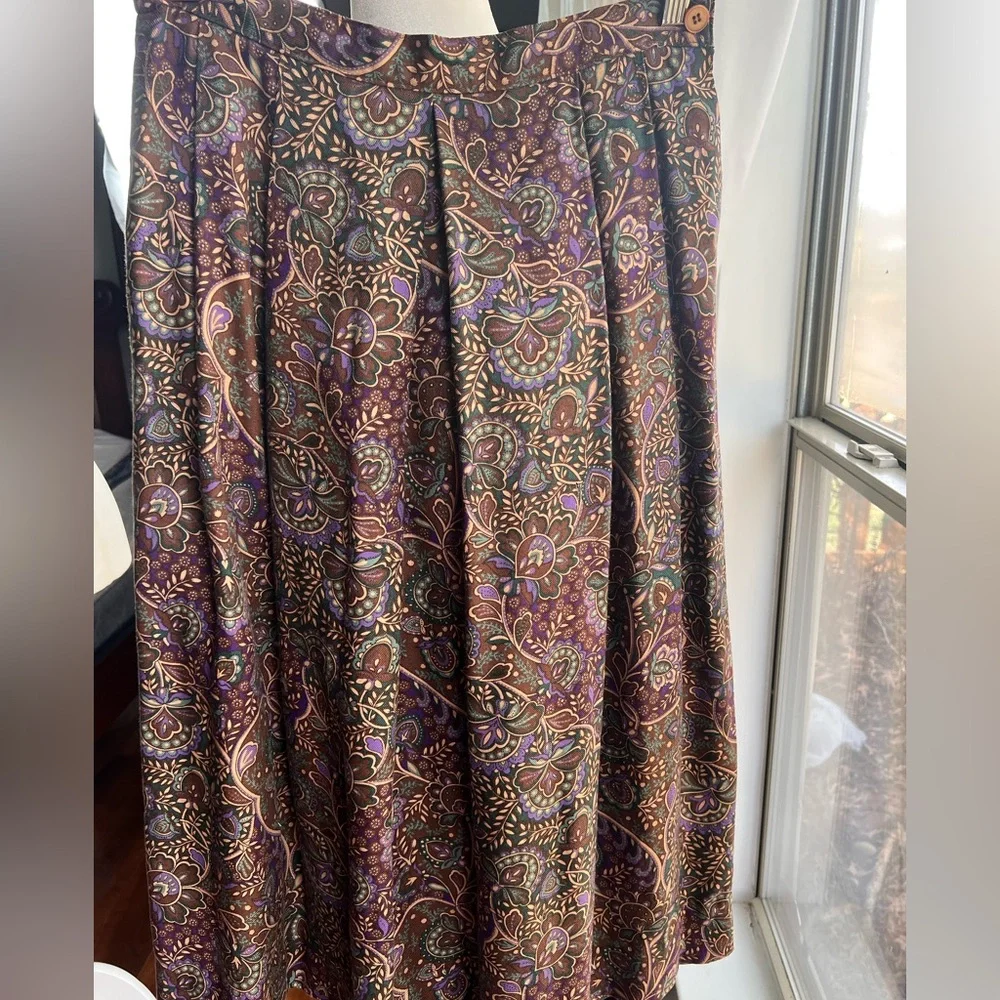 Vintage Bundle Skirts Country Suburbans Size 10 U.S.A. Purple paisley/Brown Chek